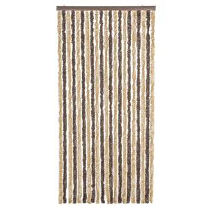 vidaXL Fliegenvorhang Dunkelbraun und Beige 100x220 cm Chenille