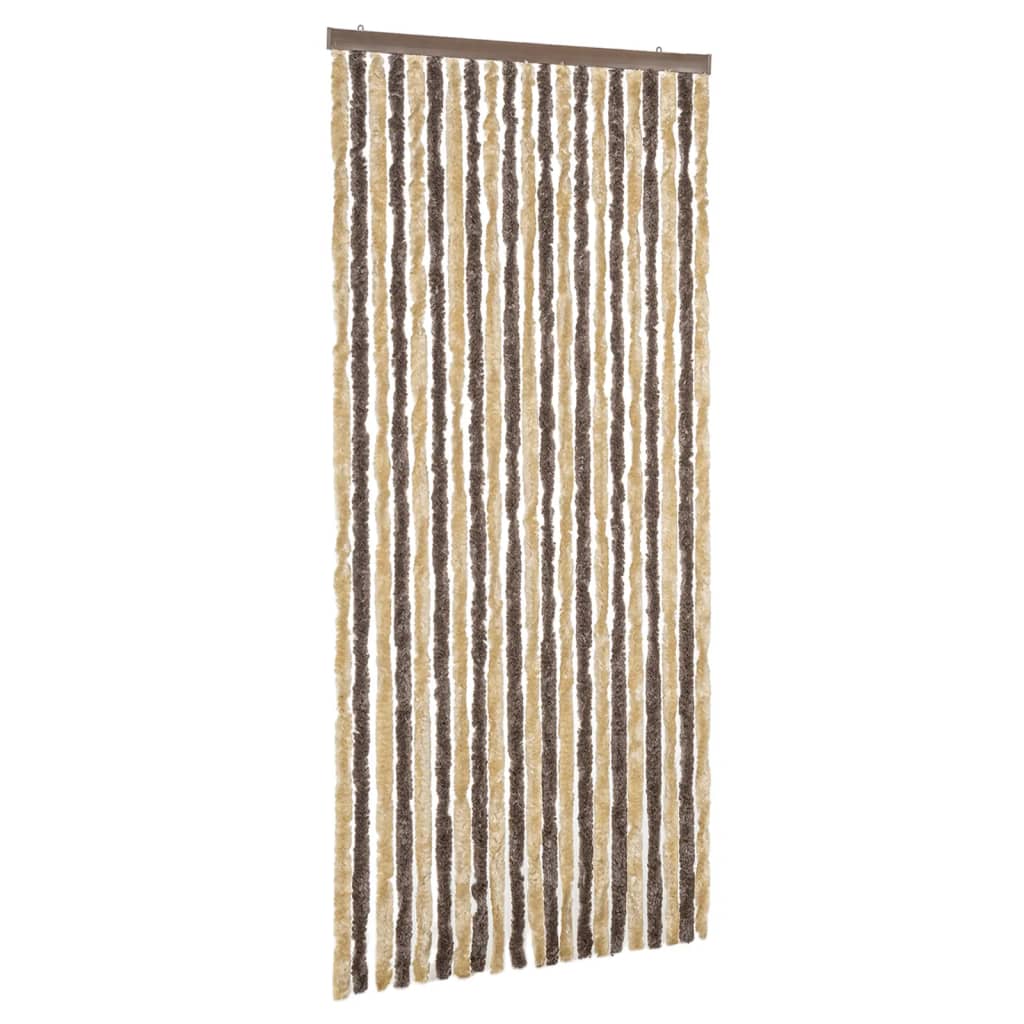 vidaXL Fliegenvorhang Dunkelbraun und Beige 100x230 cm Chenille