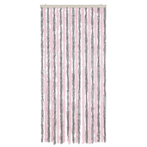 vidaXL Fliegenvorhang Silbergrau und Rosa 56x185 cm Chenille