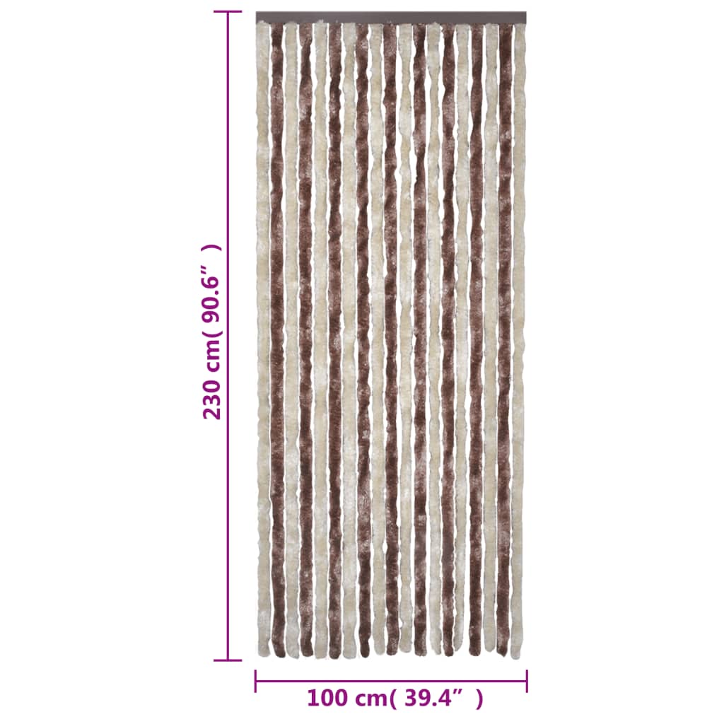 vidaXL Fliegenvorhang Beige und Hellbraun 100x230 cm Chenille