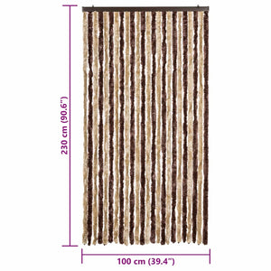 vidaXL Fliegenvorhang Beige und Hellbraun 100x230 cm Chenille