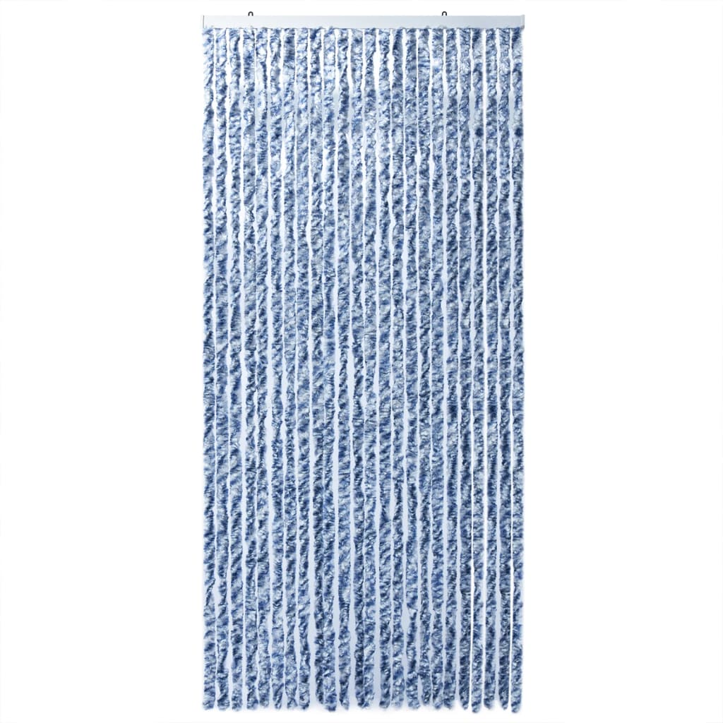 vidaXL Fliegenvorhang Blau und Weiß 100x230 cm Chenille