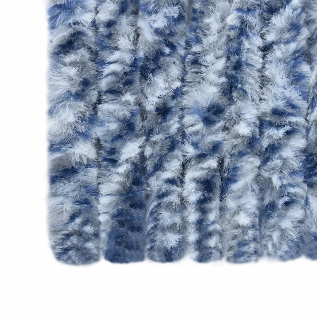 vidaXL Fliegenvorhang Blau und Weiß 100x230 cm Chenille