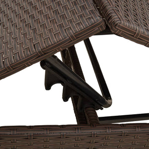 vidaXL Sonnenliegen 2 Stk. mit Tisch Braun Poly Rattan