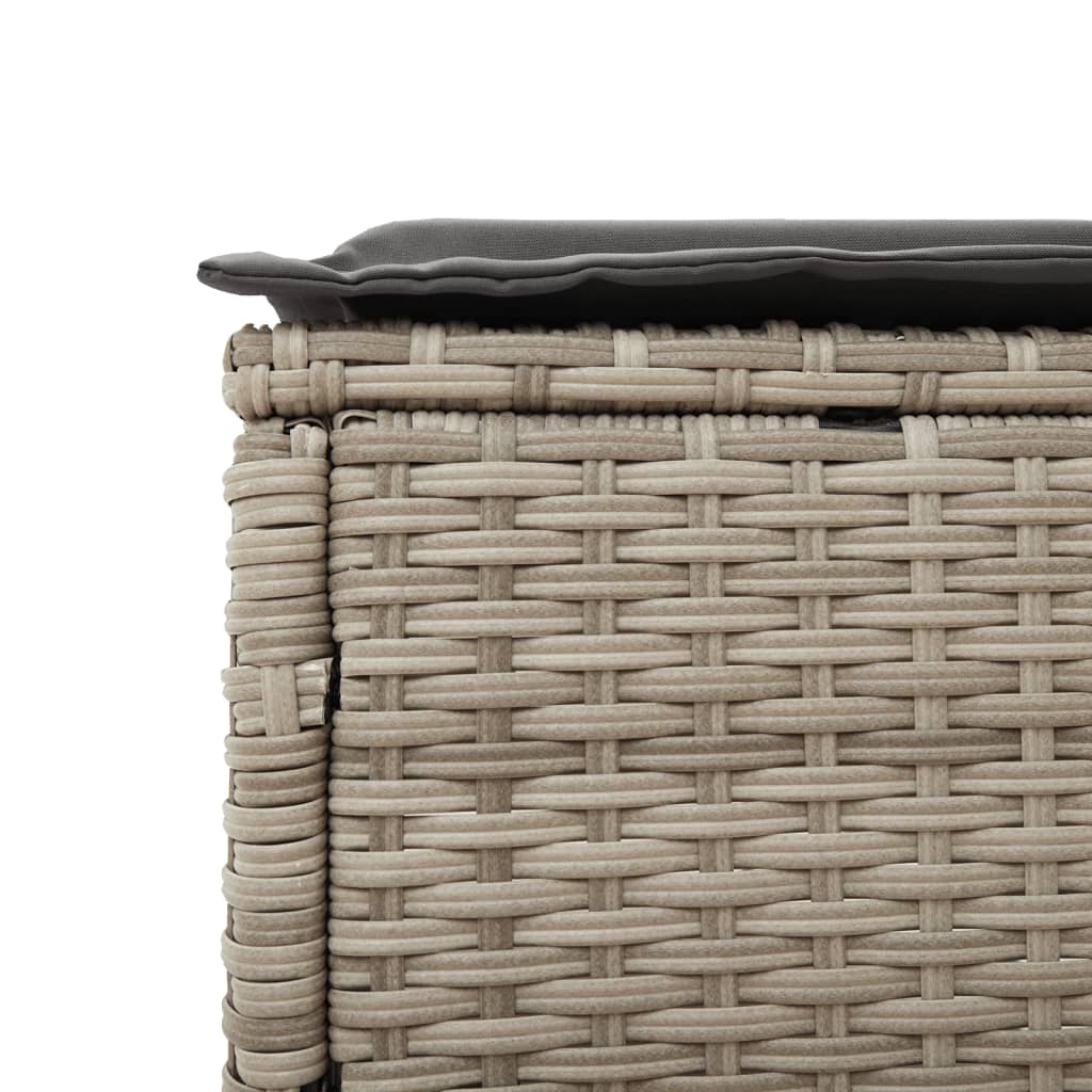 vidaXL Sonnenliege mit Auflage Hellgrau Poly Rattan