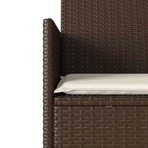 vidaXL Gartensofa 2-Sitzer mit Tisch und Kissen Braun Poly Rattan