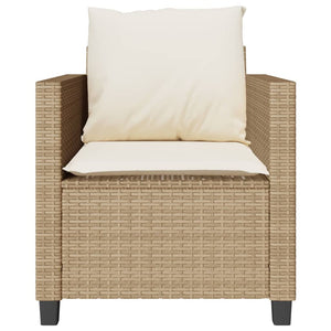 vidaXL 3-tlg. Bistro-Set mit Kissen Beige Poly Rattan