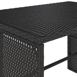 vidaXL 3-tlg. Garten-Essgruppe mit Kissen Schwarz Poly Rattan