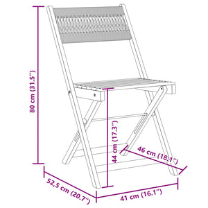 vidaXL Bistrostühle 2 Stk. Beige Massivholz Akazie und Kordel