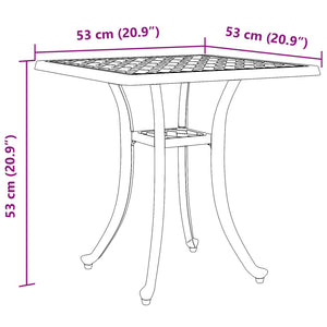 vidaXL Gartentisch Schwarz 53x53x53 cm Aluminiumguss