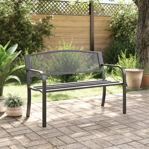 vidaXL Gartenbank 119 cm Schwarz Stahl