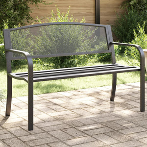 vidaXL Gartenbank 119 cm Schwarz Stahl