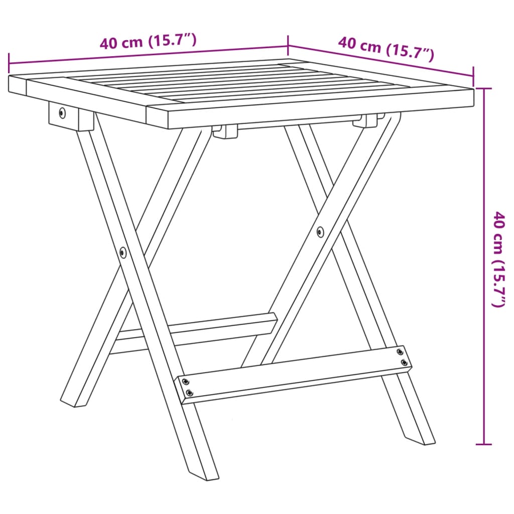 vidaXL Garten-Beistelltisch 40x40x40 cm Massivholz Akazie