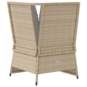 vidaXL Garten-Ecksofa mit Kissen Beige Poly Rattan