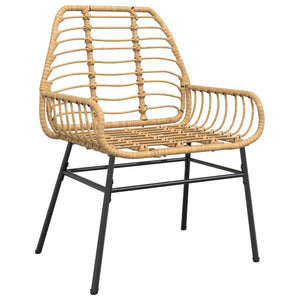 vidaXL Gartenstühle 2 Stk. Braun Poly Rattan