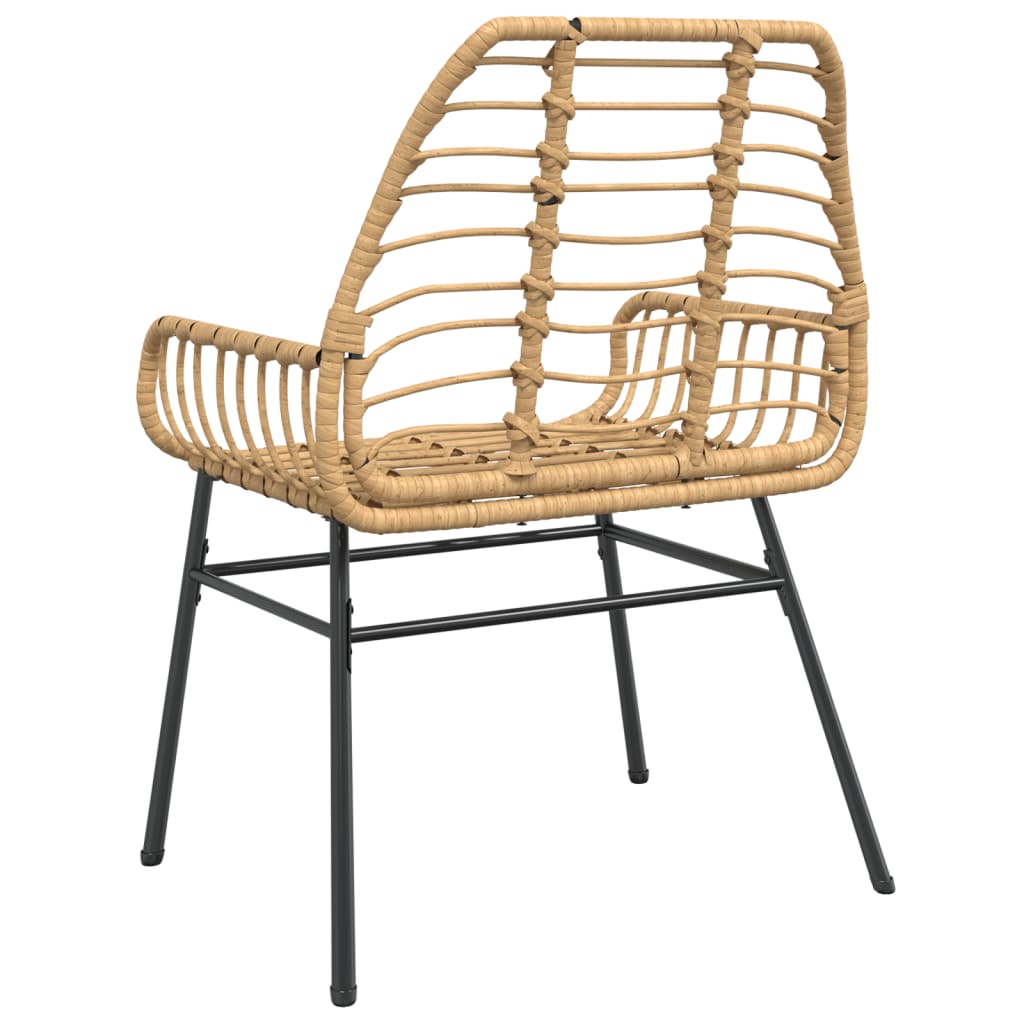 vidaXL Gartenstühle 2 Stk. Braun Poly Rattan