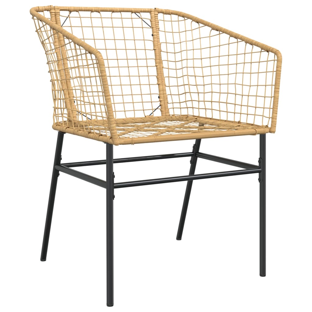 vidaXL Gartenstühle 2 Stk. Braun Poly Rattan