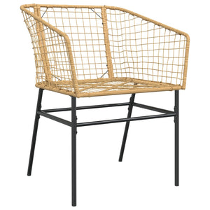 vidaXL Gartenstühle 2 Stk. Braun Poly Rattan