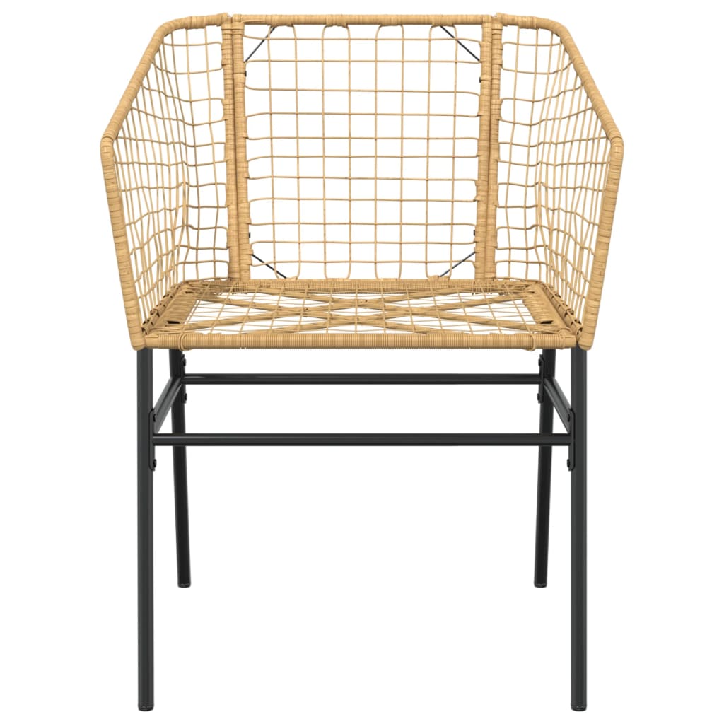 vidaXL Gartenstühle 2 Stk. Braun Poly Rattan