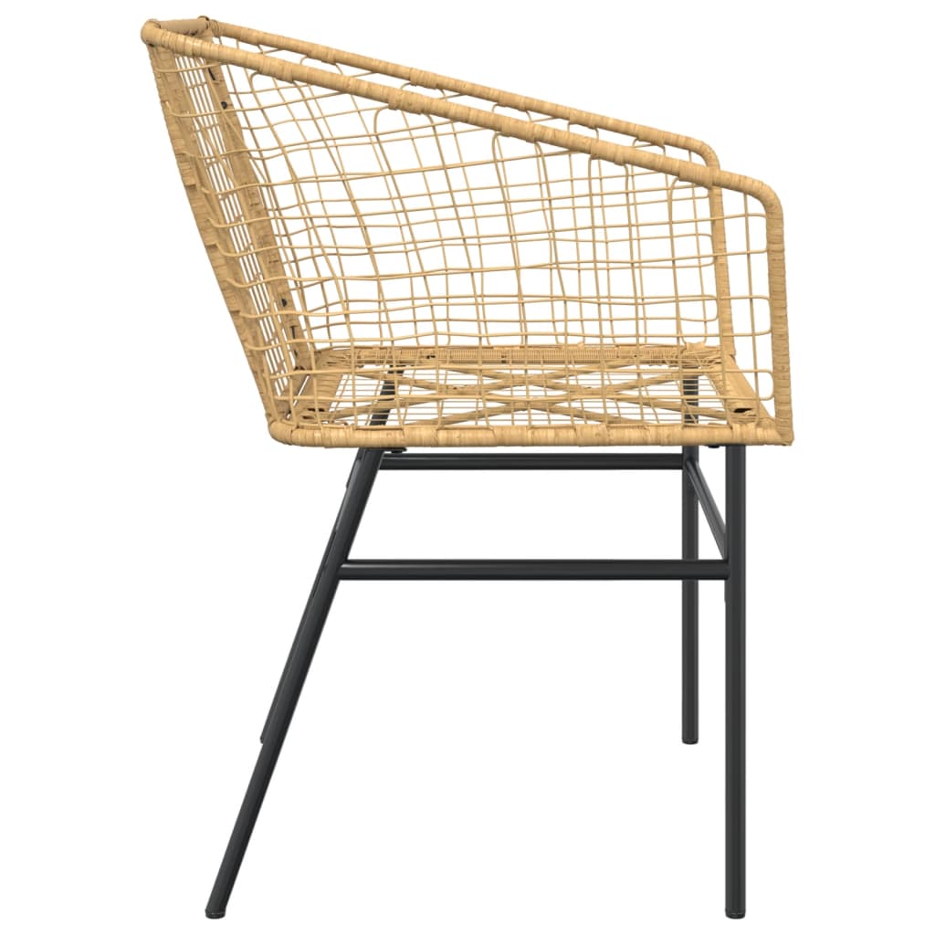 vidaXL Gartenstühle 2 Stk. Braun Poly Rattan