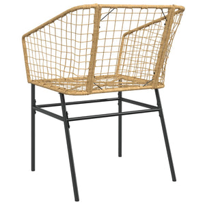 vidaXL Gartenstühle 2 Stk. Braun Poly Rattan