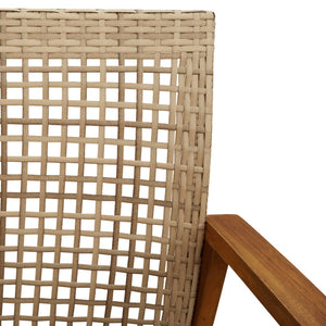 vidaXL Gartenbank Beige 112 cm Poly Rattan und Akazienholz