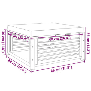 vidaXL Gartenhocker mit Kissen 68x68x30 cm Massivholz Akazie