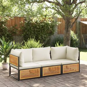 vidaXL Gartensofa mit Kissen 2-Sitzer Massivholz Akazie