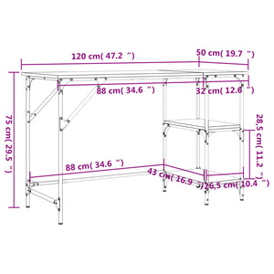 vidaXL Schreibtisch Schwarz 120x50x75 cm Metall und Holzwerkstoff