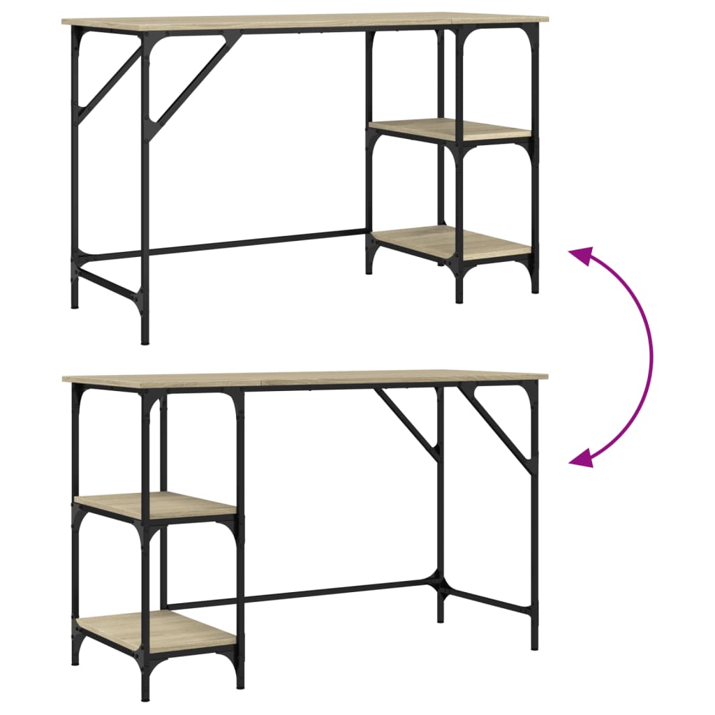 Schreibtisch Sonoma-Eiche 120x50x75 cm Metall Holzwerkstoff Stilecasa