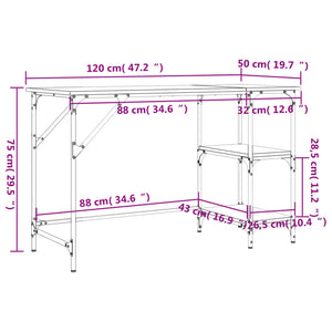 Schreibtisch Sonoma-Eiche 120x50x75 cm Metall Holzwerkstoff Stilecasa