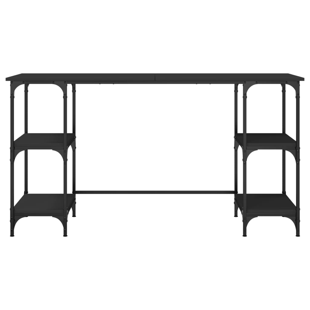 Schreibtisch Schwarz 140x50x75 cm Metall und Holzwerkstoff Stilecasa