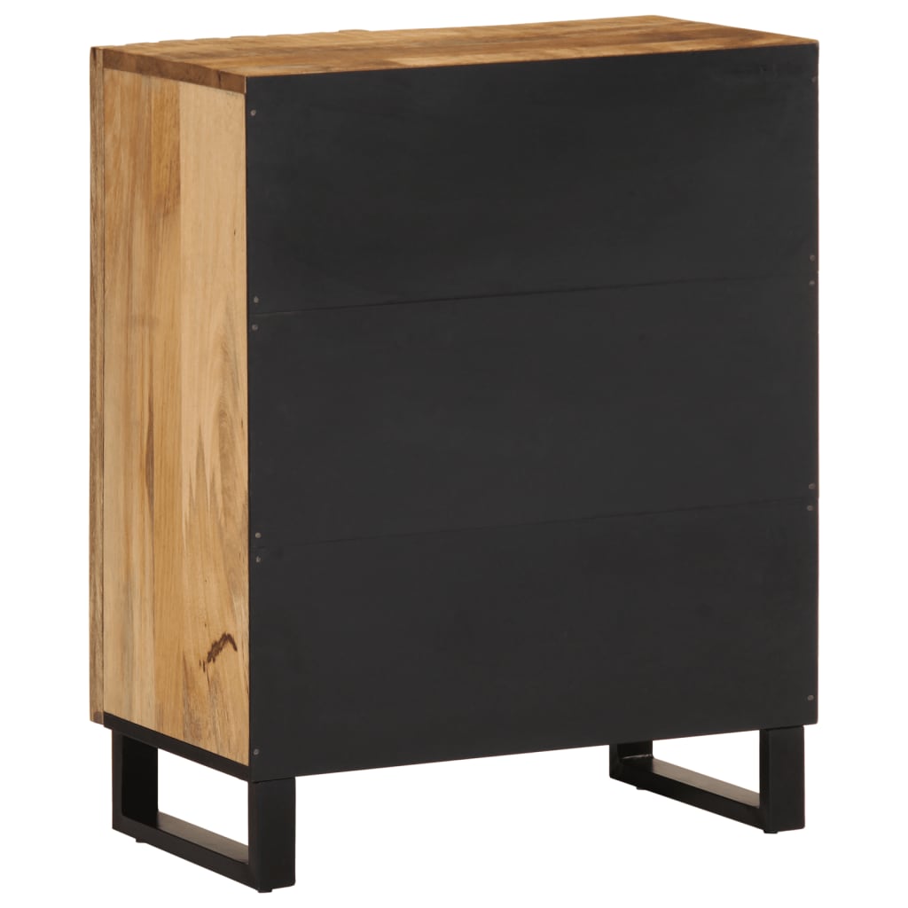 vidaXL Sideboard 60x34x75 cm Raues Massives Mangoholz