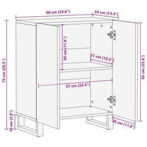 vidaXL Sideboard 60x34x75 cm Massivholz Mango