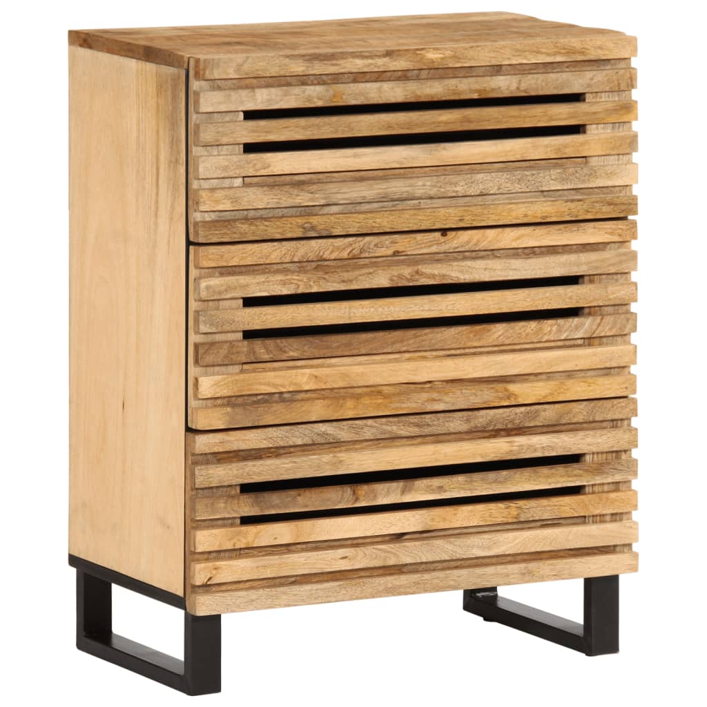 vidaXL Sideboard 60x34x75 cm Raues Massives Mangoholz