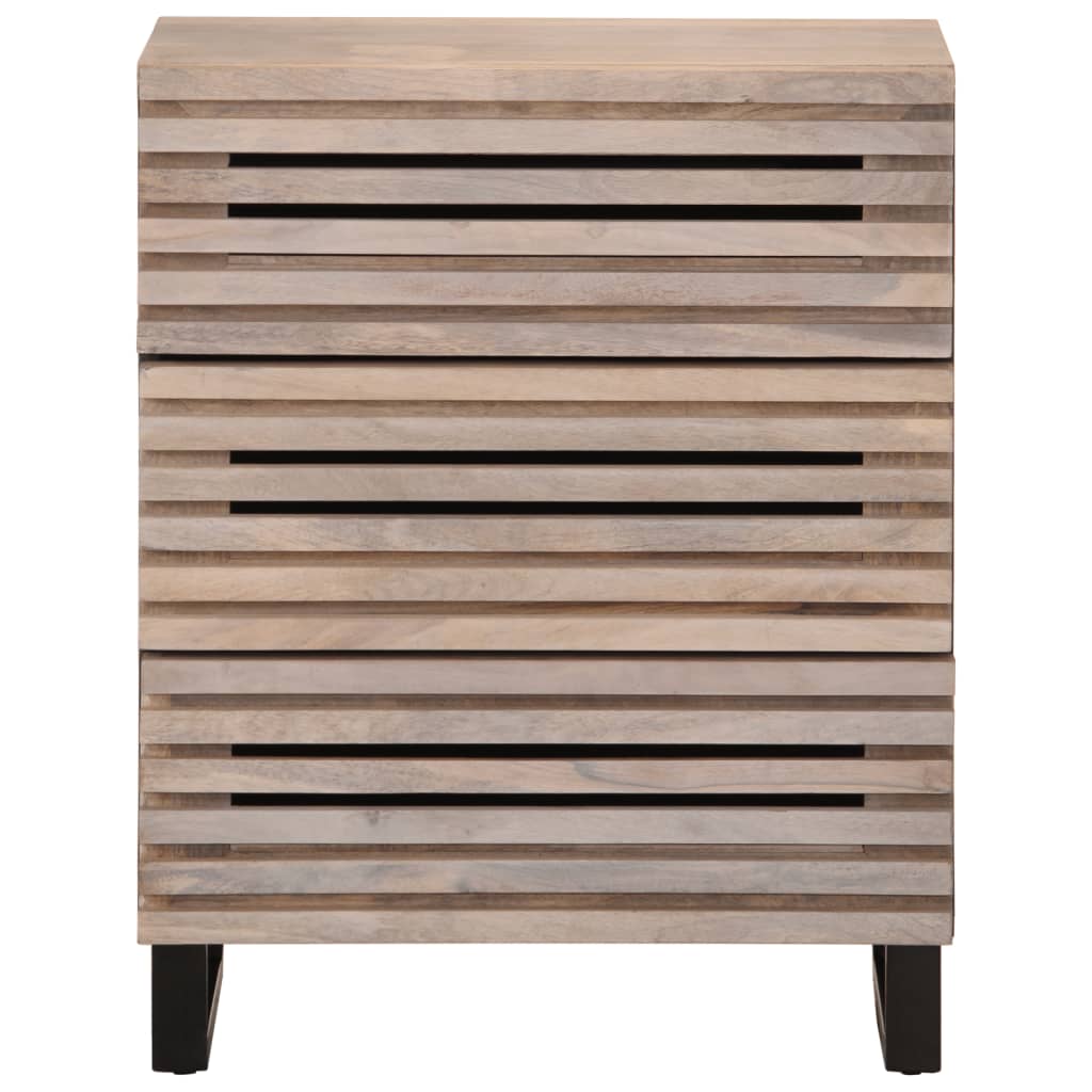 vidaXL Sideboard Weiß 60x34x75 cm Massivholz Mango