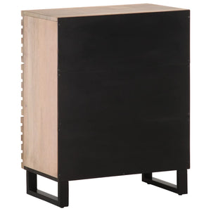 vidaXL Sideboard Weiß 60x34x75 cm Massivholz Mango