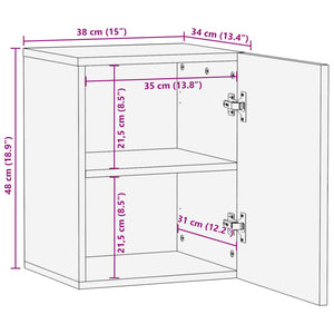 vidaXL Bad-Wandschrank 38x34x48 cm Massivholz Akazie