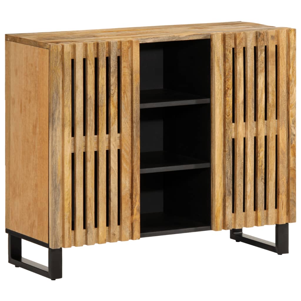 vidaXL Sideboard 90x34x75 cm Raues Massivholz Mango