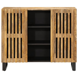 vidaXL Sideboard 90x34x75 cm Raues Massivholz Mango