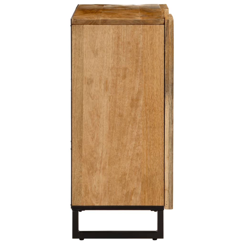 vidaXL Sideboard 90x34x75 cm Raues Massivholz Mango