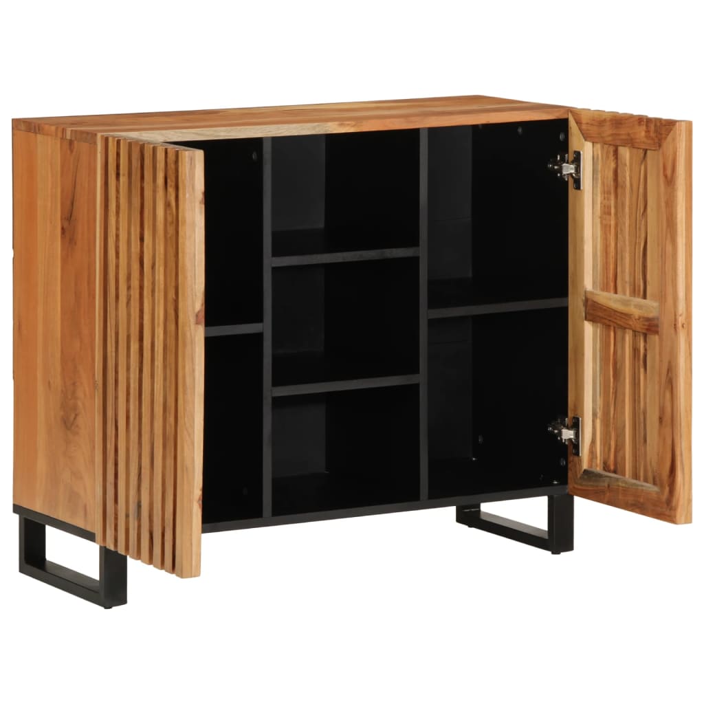 vidaXL Sideboard 90x34x75 cm Massivholz Akazie