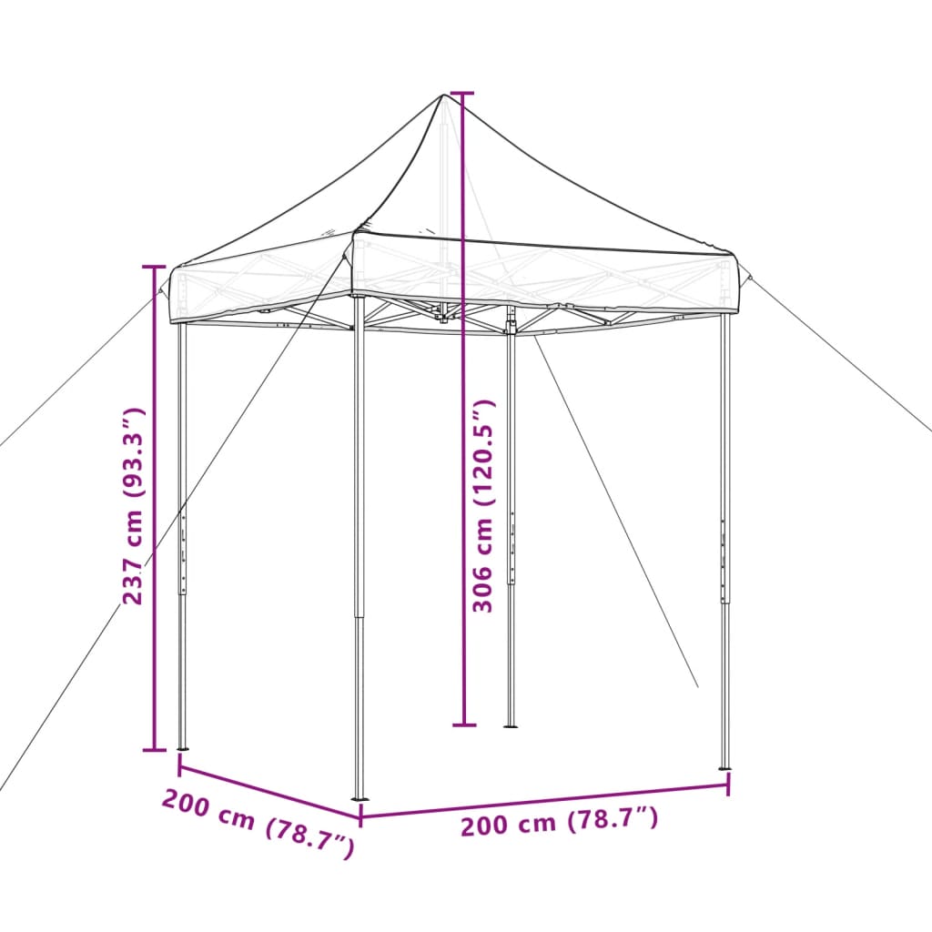 Partyzelt Faltbar Pop-Up Grün 200x200x306 cm