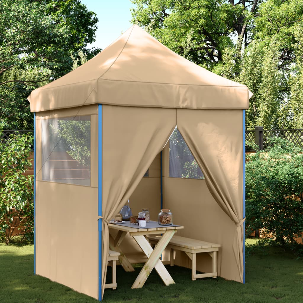 Partyzelt Faltbar Pop-Up mit 4 Seitenteilen Beige Stilecasa