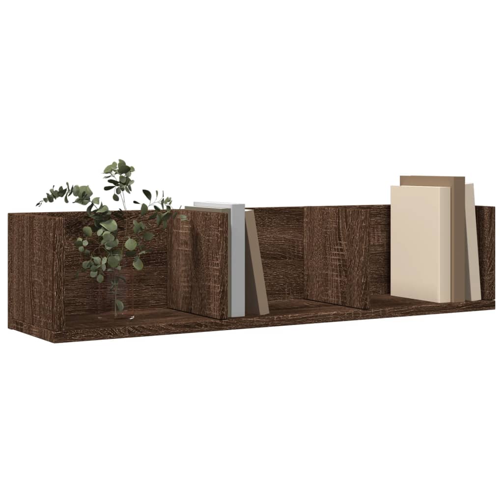 vidaXL Wandschränke 2 Stk. Eichen-Optik 75x18x16,5 cm Holzwerkstoff