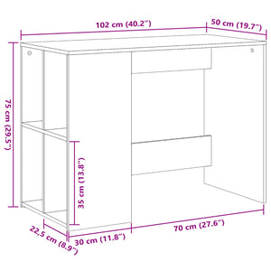 vidaXL Schreibtisch Schwarz 102x50x75 cm Holzwerkstoff