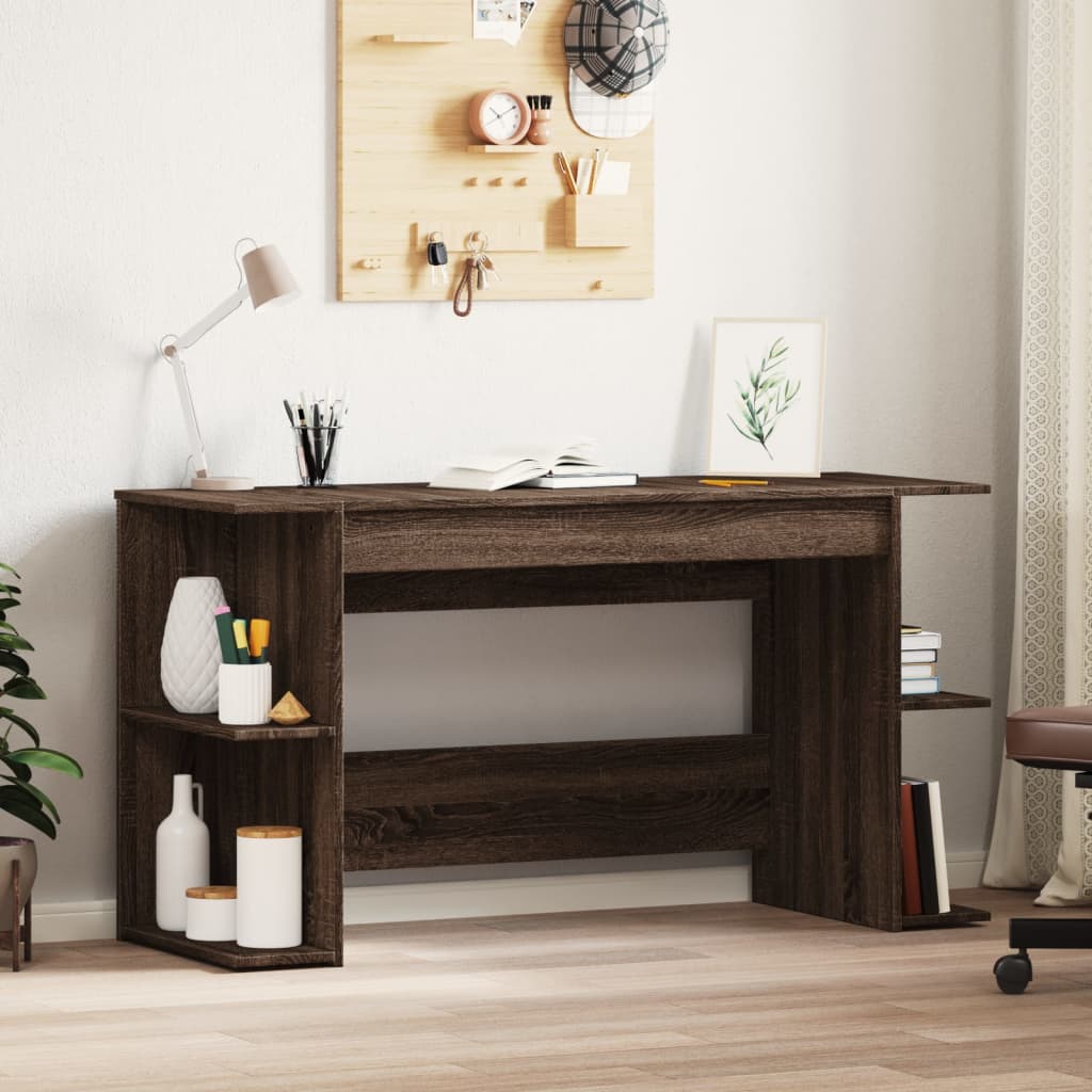 vidaXL Schreibtisch Braun Eichen-Optik 140x50x75 cm Holzwerkstoff