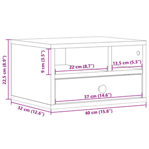 vidaXL Druckerständer Räuchereiche 40x32x22,5 cm Holzwerkstoff