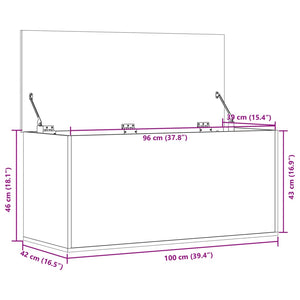 vidaXL Truhe Braun Eichen-Optik 100x42x46 cm Holzwerkstoff