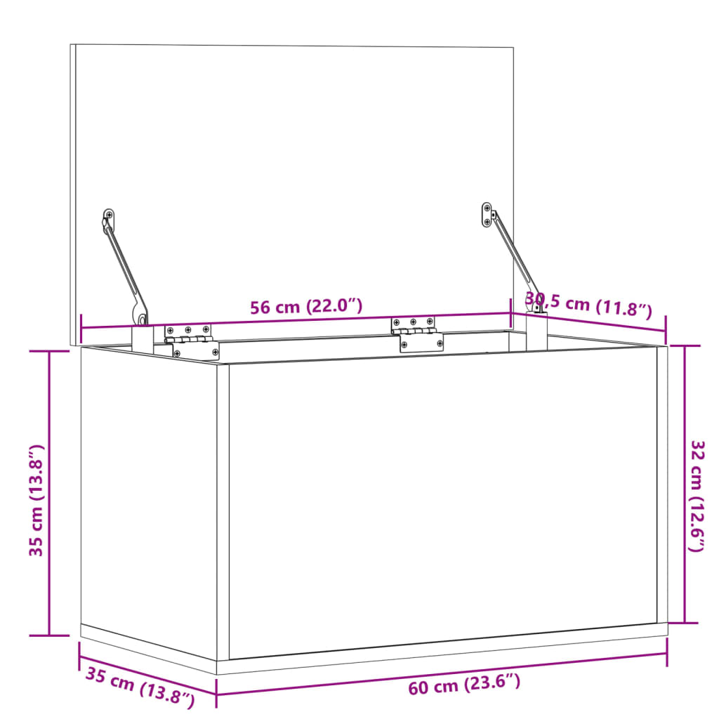 vidaXL Truhe Weiß 60x35x35 cm Holzwerkstoff